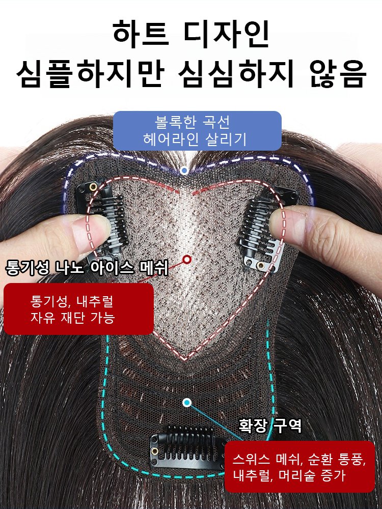 【오늘 한정, 1+1 행사】흰머리 커버+머리숱 증가 내추럴 가발