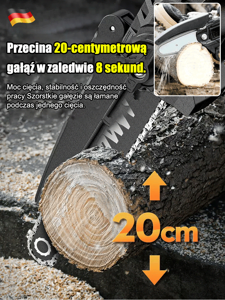 Piła litowo-jonowa do gałęzi do zastosowań zewnętrznych