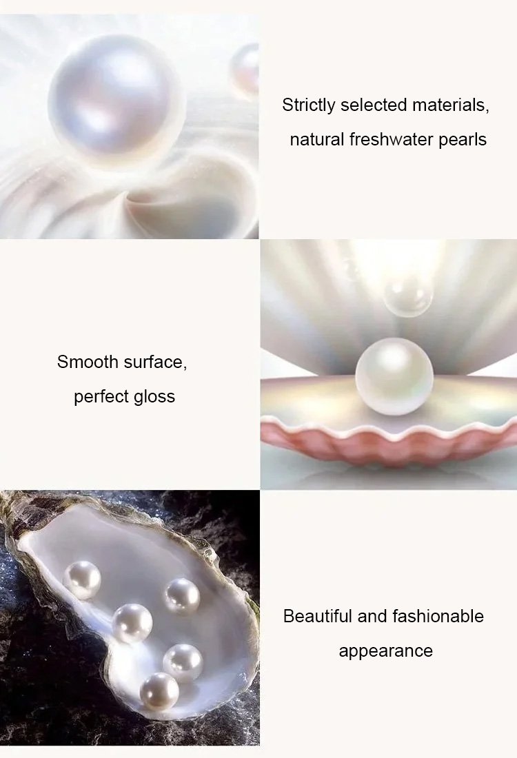 Diamond inlaid natural pearl necklace