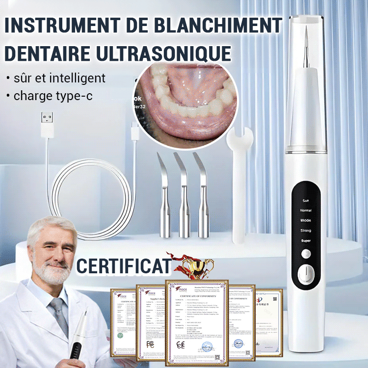 Appareil de nettoyage dentaire à ultrasons pour blanchiment des dents