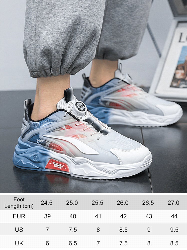 Stoßdämpfende Turnschuhe mit Drehschnalle