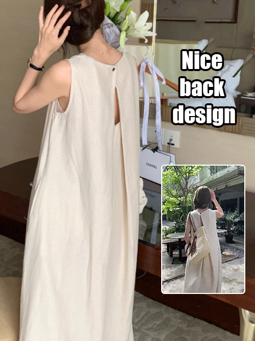 Sleeveless mid-length vest dress