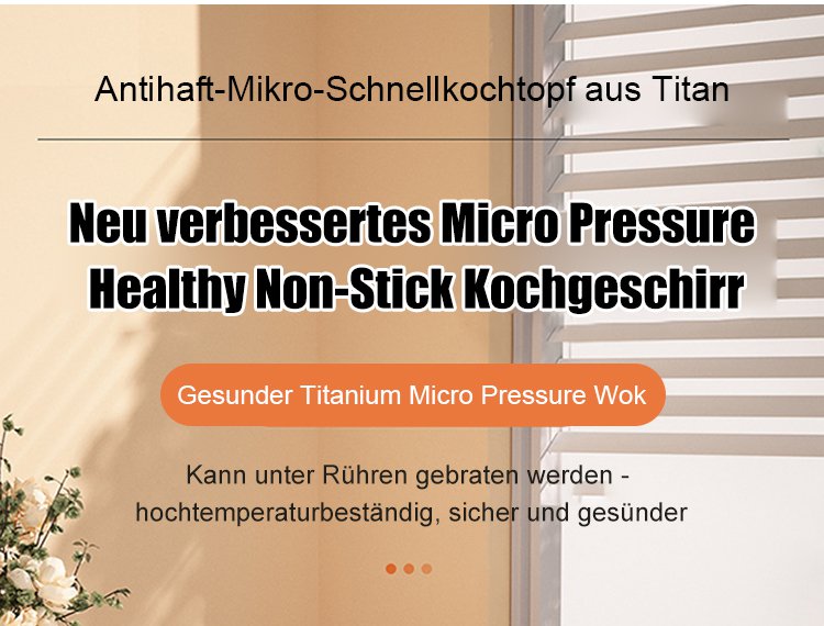 Titan Mikrodruck Keramik Antihaft Gesundheitstopf auf dem Herd