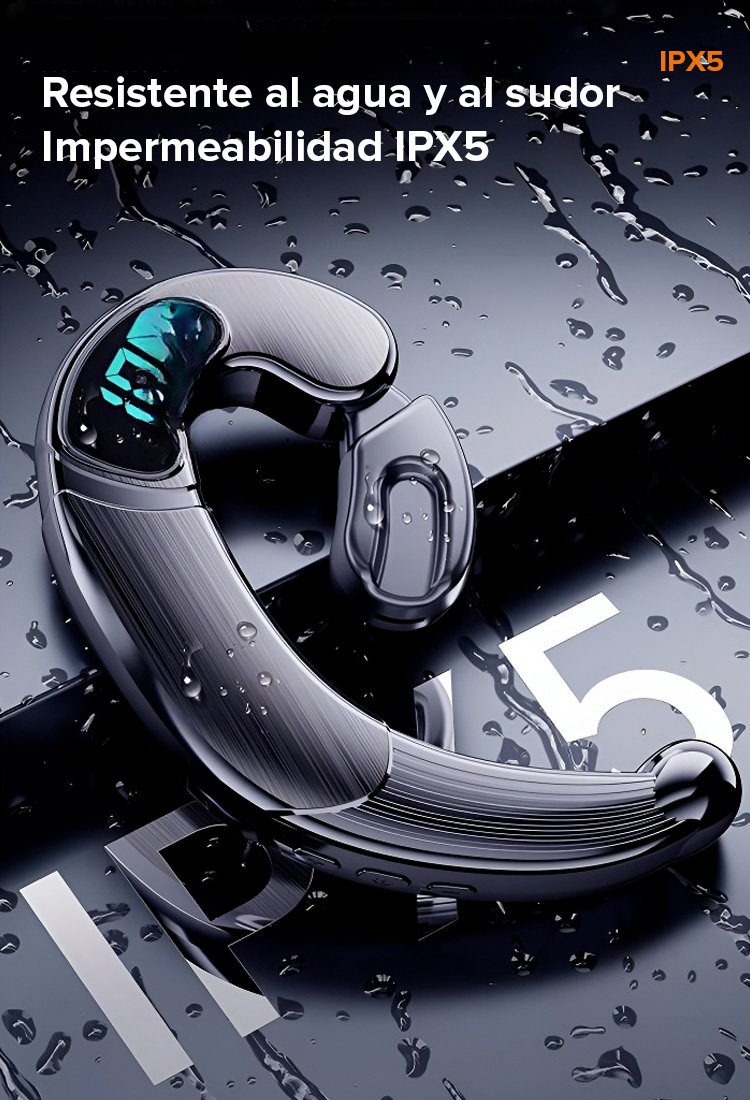 Auriculares de conducción ósea con pantalla numérica de larga duración