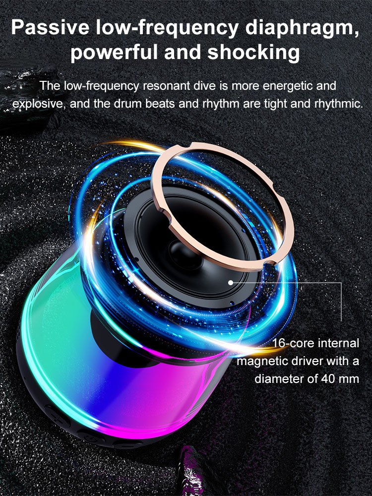 Magnetic Bluetooth Speaker with RGB Colorful Lighting