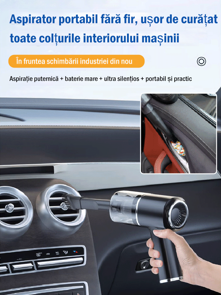 Aspirator portabil multifuncțional pentru mașină