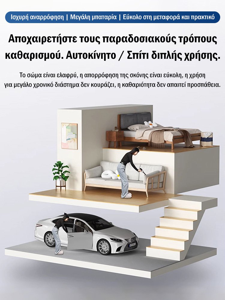 Πολυλειτουργική φορητή αυτοκινήτου σκούπα