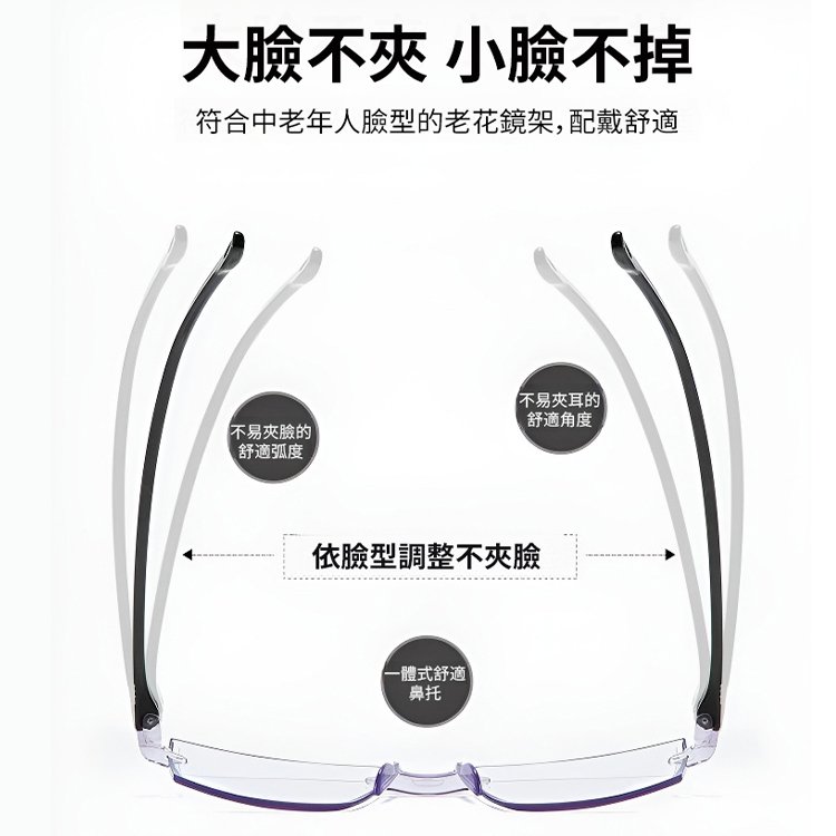【自帶美顏】智慧變焦防藍光老花眼鏡