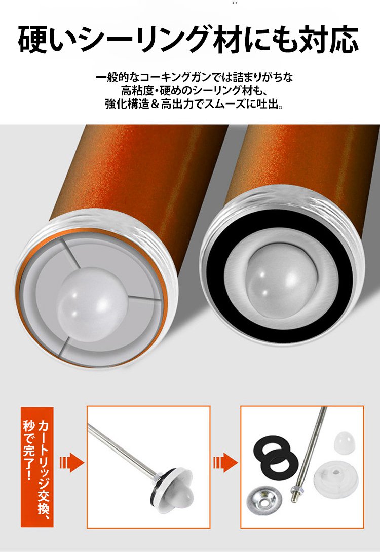 高品質素材を使用したコーキングガン