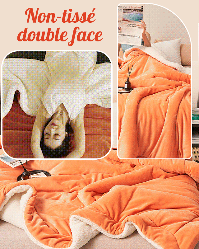 Couverture en laine polaire double couche pour l'hiver