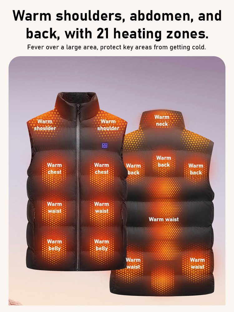 Smart heated vest, warm and comfortable.