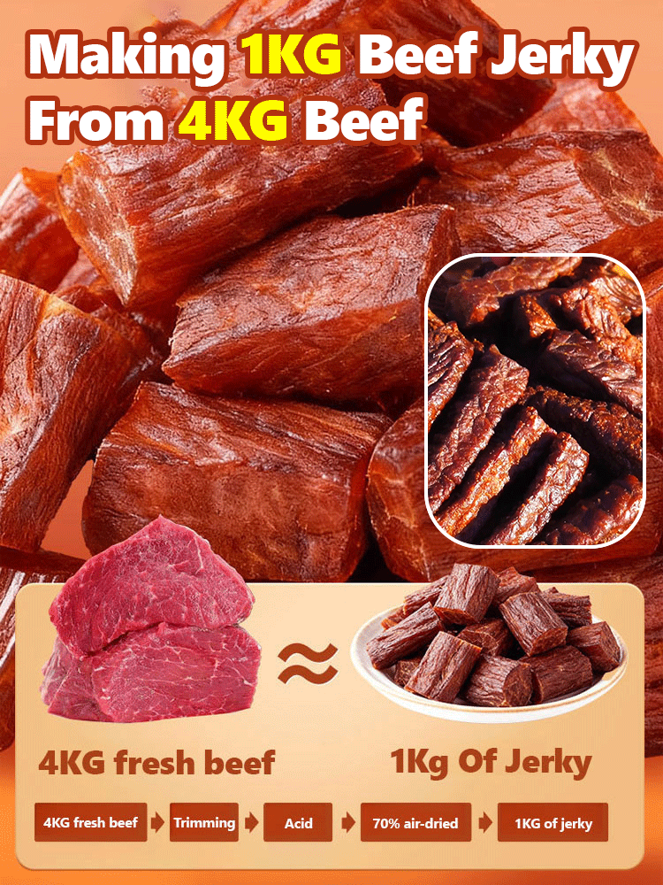 Add high-protein pure beef jerky.
