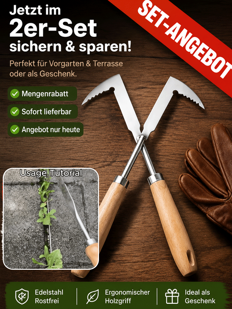 Unkrautentferner mit rechtwinkligem Design für Gartenarbeit