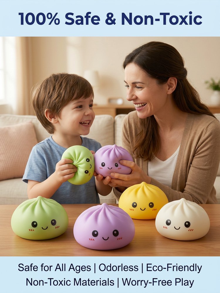 Fun Stress Relief Squeeze ASMR  Toy - 10,000 Squeezes Without Deformation- Baby Soft Touch 