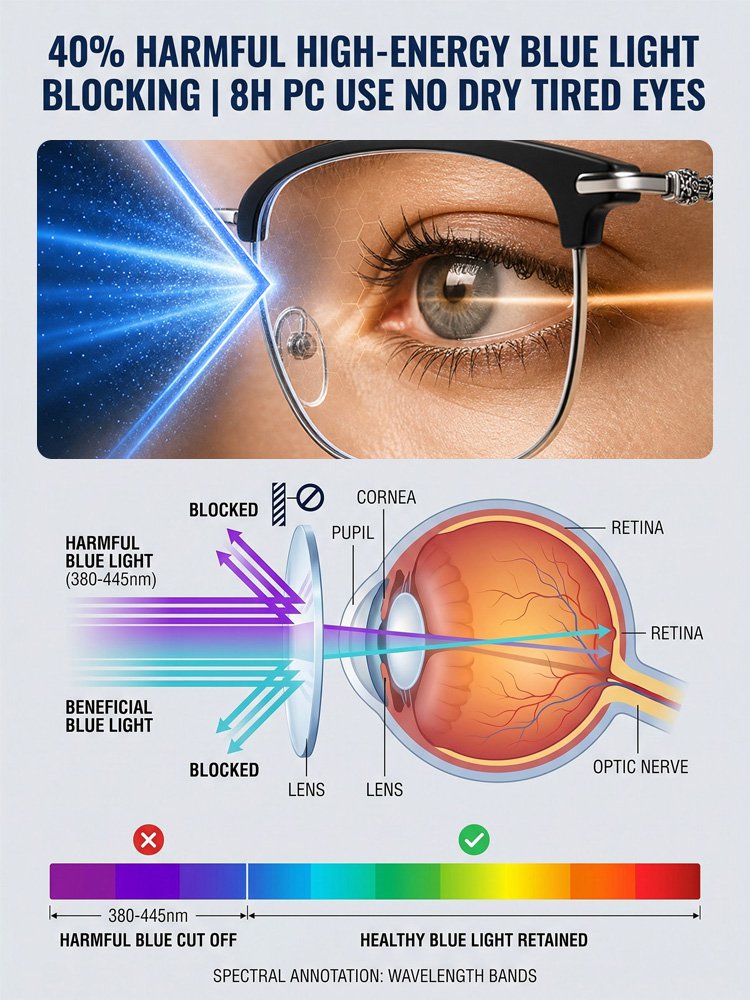 Retro fashion anti-blue light glasses