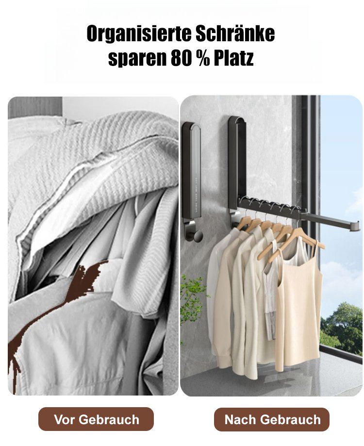 Einfach montierbarer Kleiderbügel für Kleidung und Accessoires