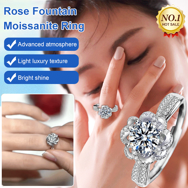 Rose Fountain Moissanite Ring