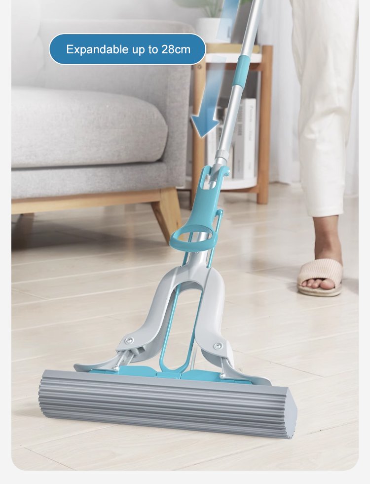 Easy wring mechanism of absorbent sponge mop