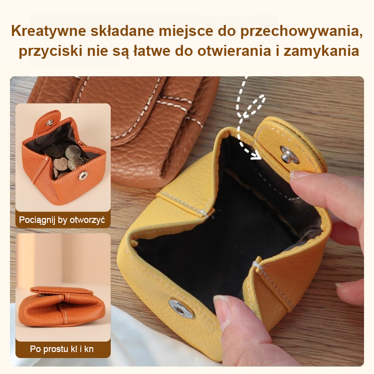 Super miękka górna warstwa wierzchnia japońska portmonetka na monety