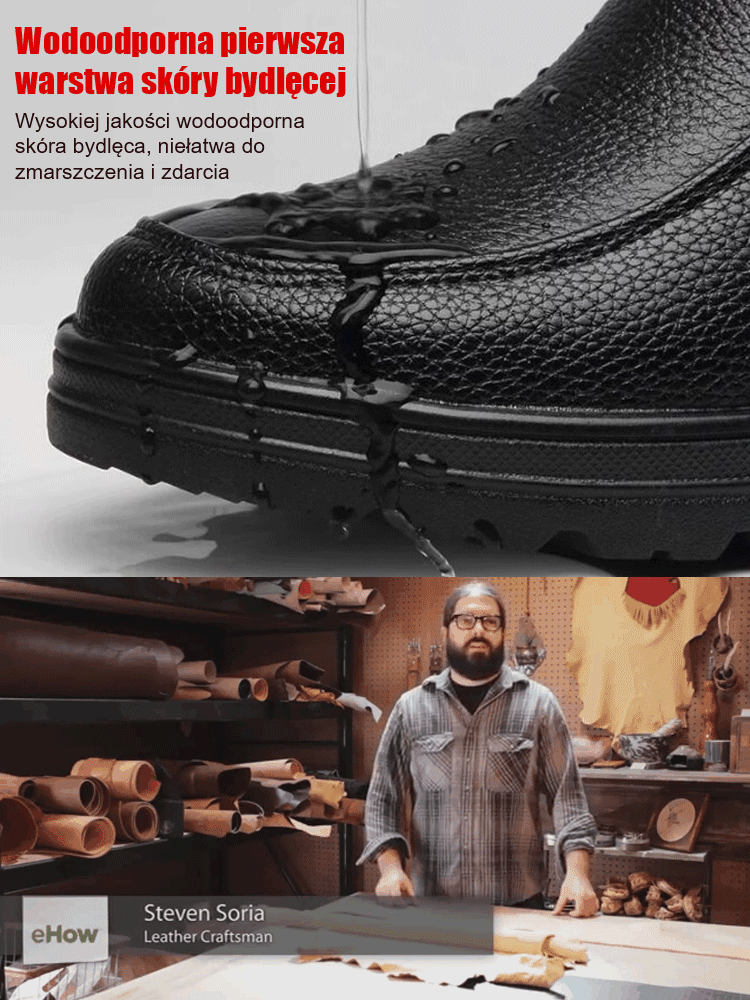 Męskie bawełniane buty z prawdziwej skóry wełnianej