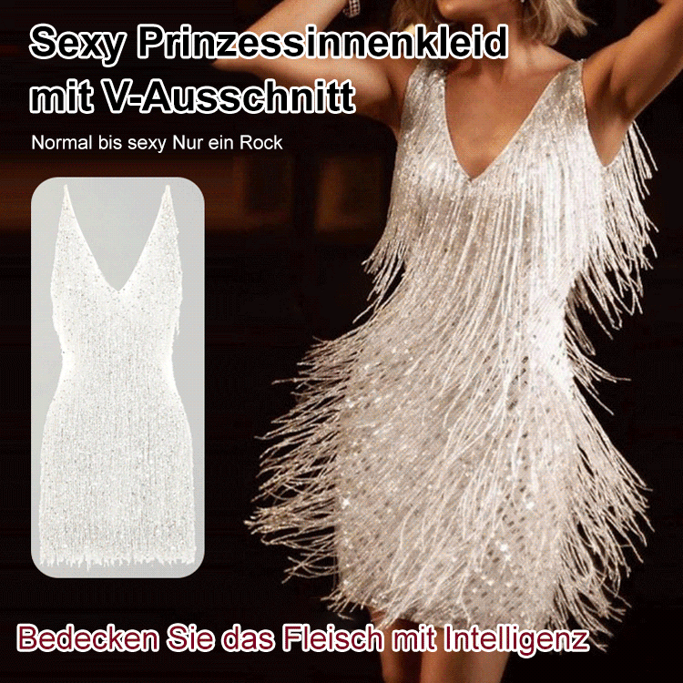 Sexy Prinzessinnenkleid mit V-Ausschnitt