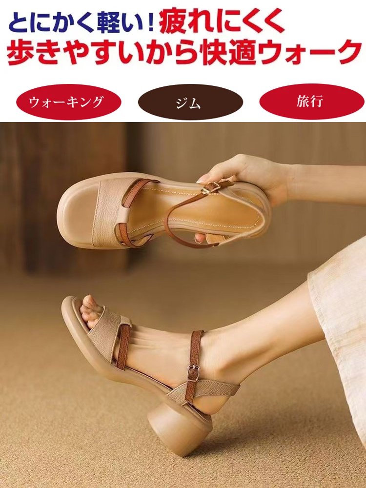 神戸以外に店舗なし！「鈴木夫妻」店の手作りの身長アップスクエアヒールアーチサポートサンダル