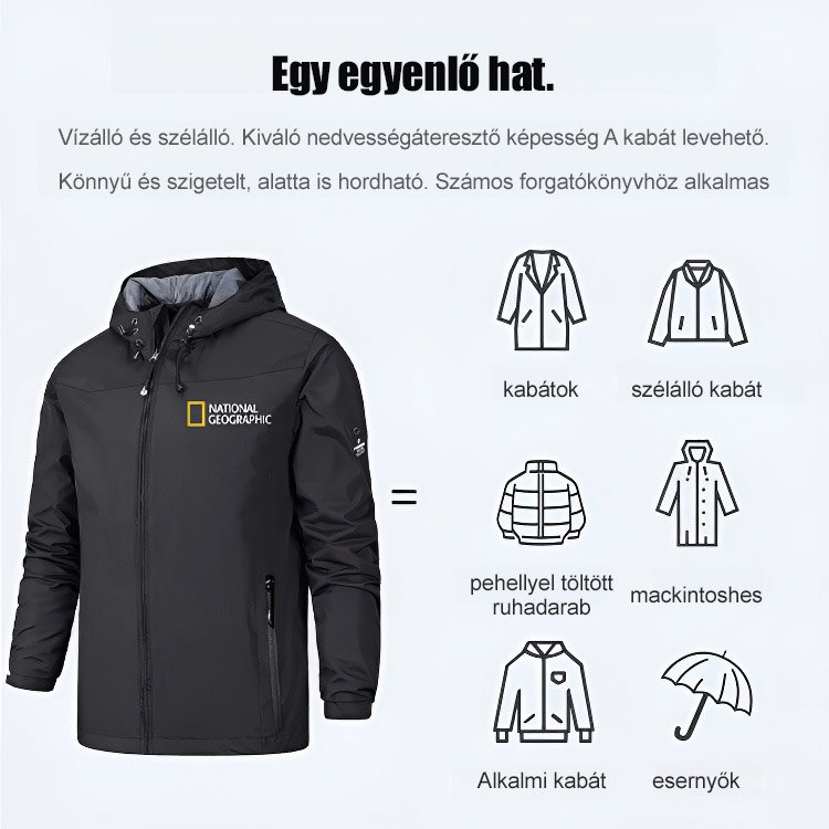 Tavaszi-őszi-téli kényelmes szélálló melegítő kabát