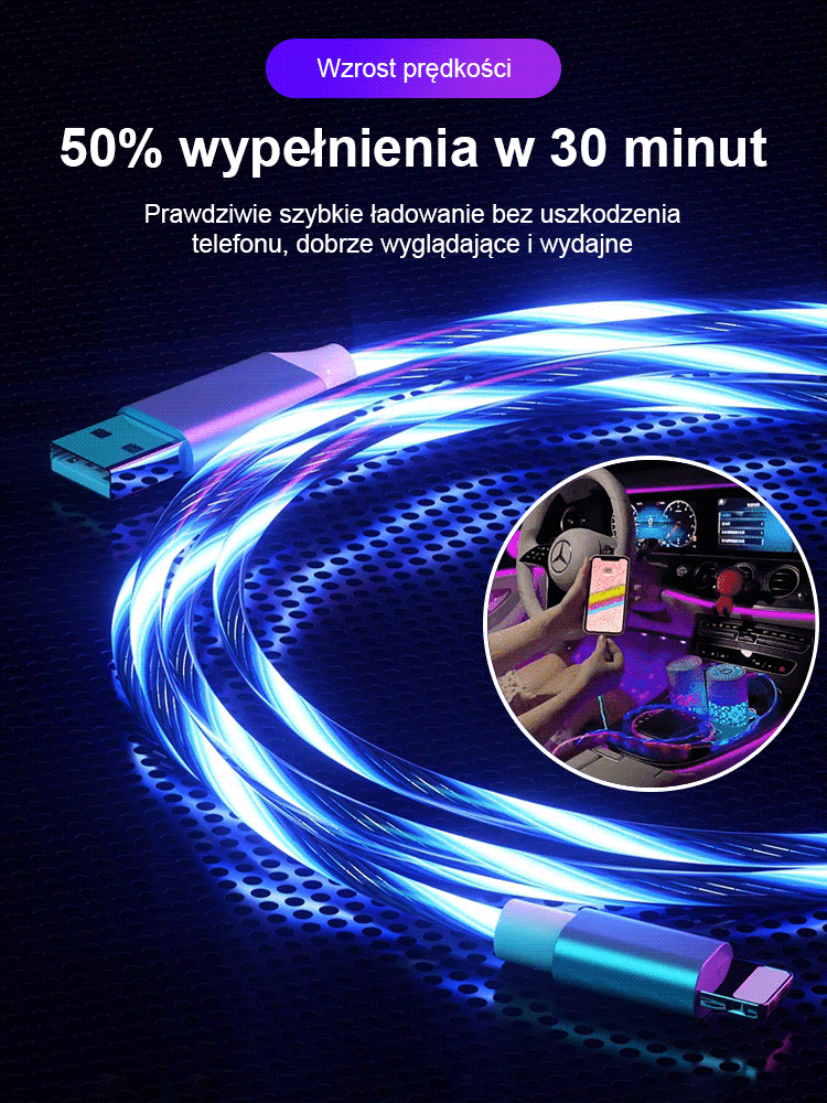 Magnetyczny kabel do transmisji danych Magic Flow 3 w 1