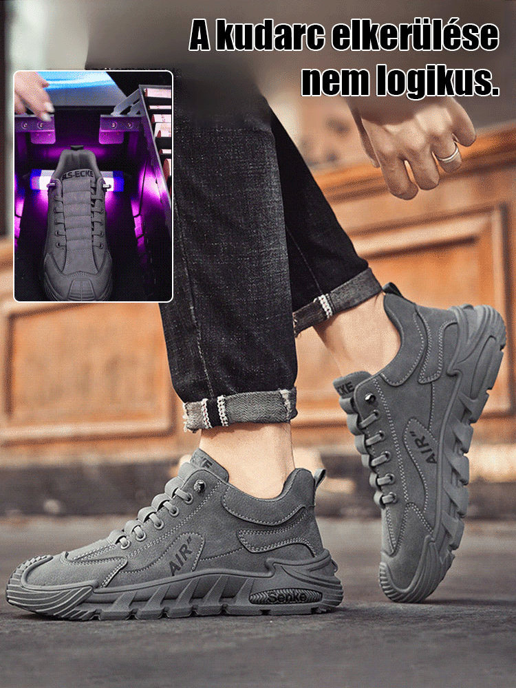 5 cm-es férfi alkalmi vastag talpú munkáscipő