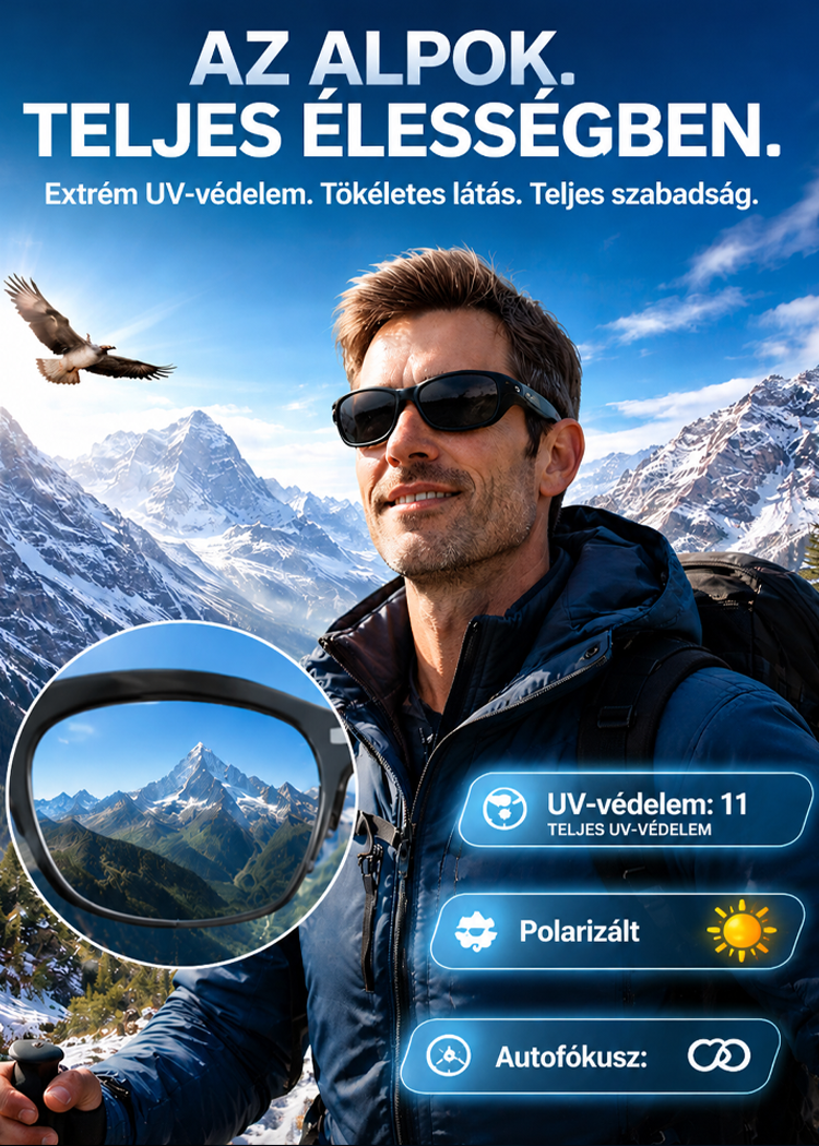  Intelligens Zoom Színváltó Valós idejű AI Fordító Szemüveg