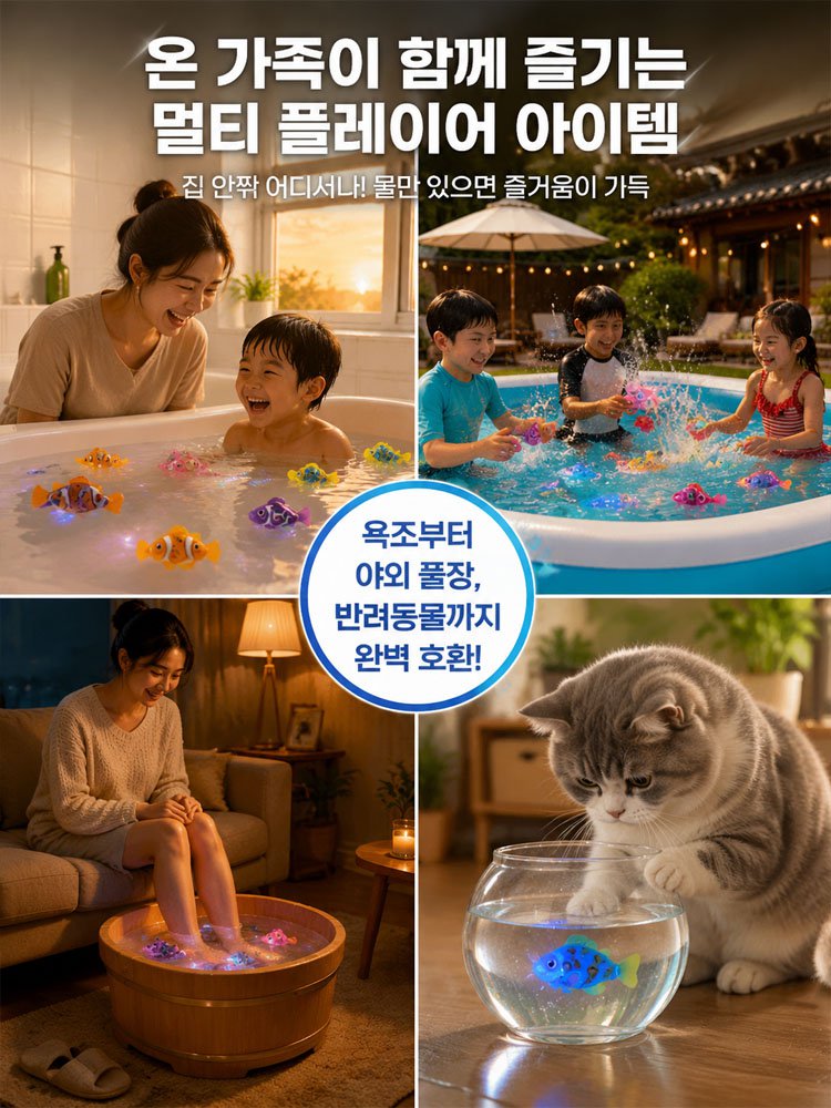 물속에서 스스로 헤엄치는 아기 목욕놀이 물고기 장난감