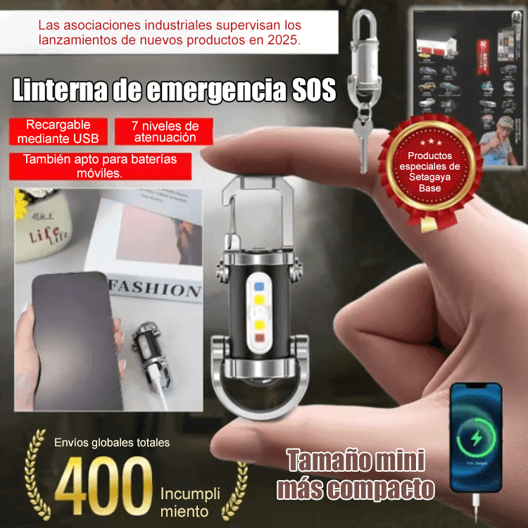 【Tres en uno multifuncional】Linterna de emergencia SOS