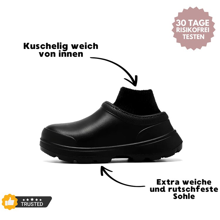 Non-slip and waterproof leather slippers with socks