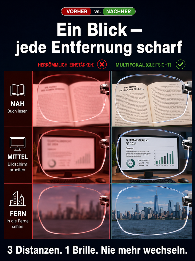 ✨ Intelligente Autofokus-Brille | Jena-Optik-Technologie | TÜV-geprüfte deutsche Qualität ✅