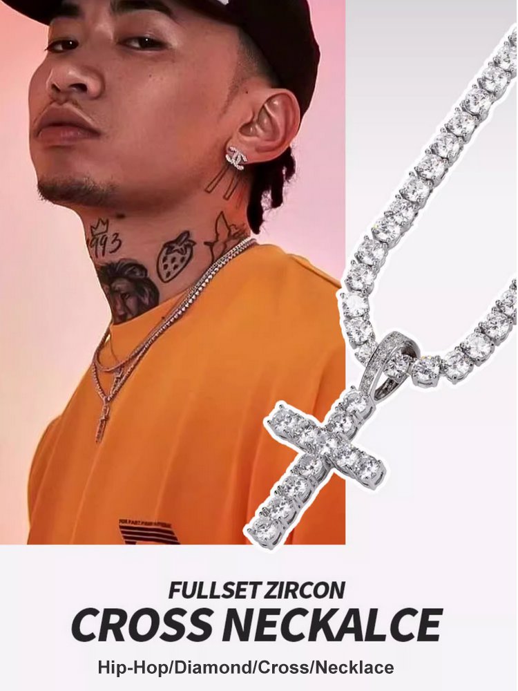 Full Diamond Cross Necklace