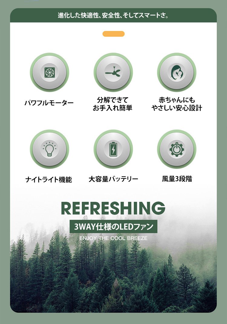 省エネ静音ライト付きファンの操作パネル