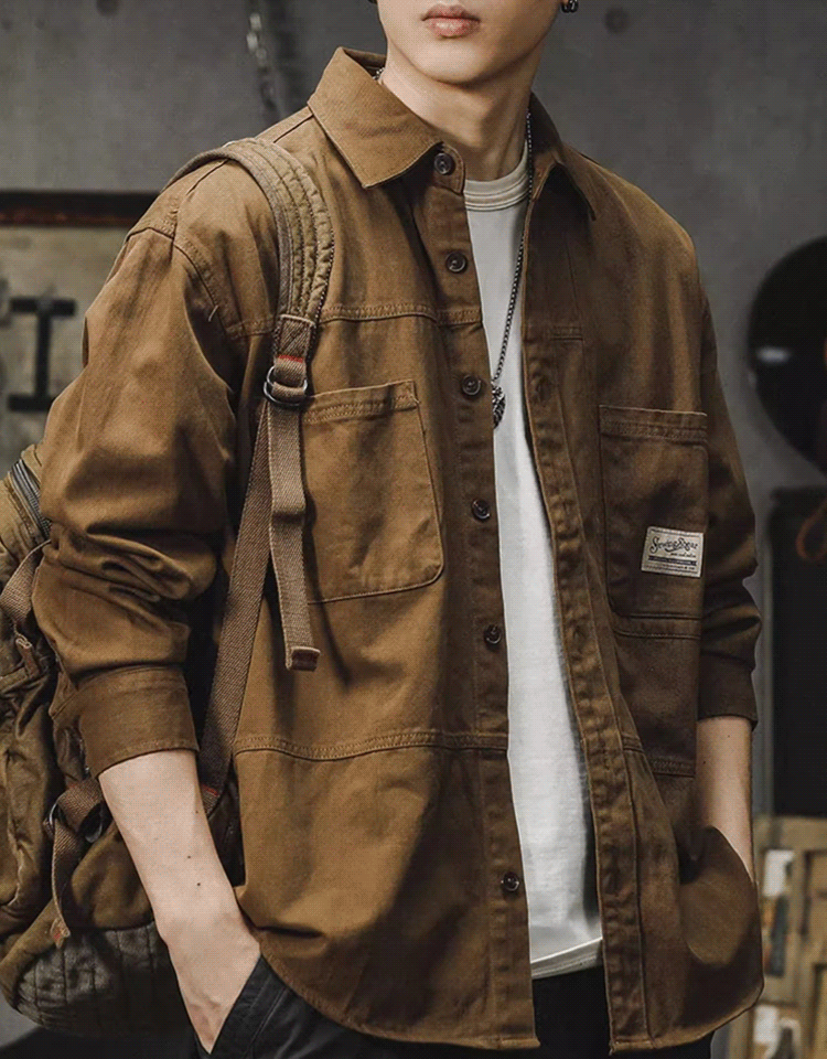 Japanese-style high-end casual cool workwear shirt