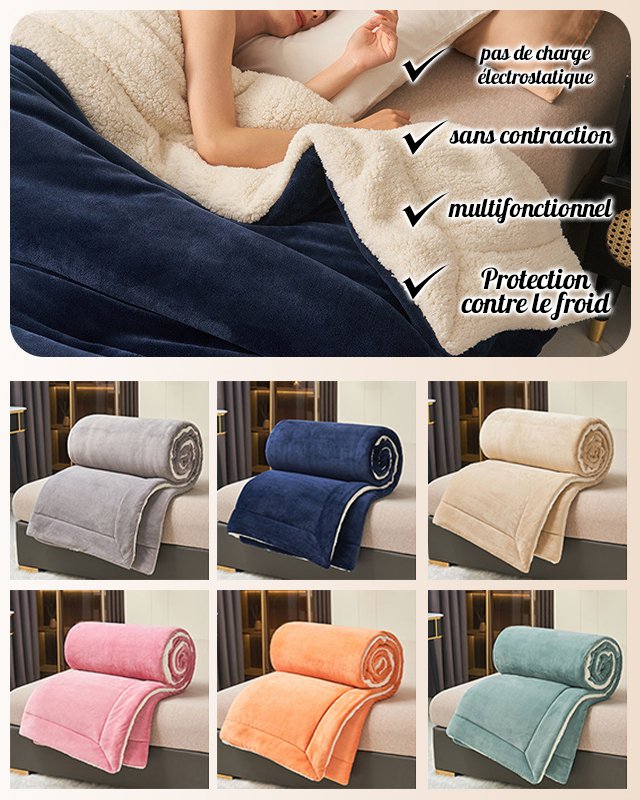 Couverture en laine polaire double couche pour l'hiver