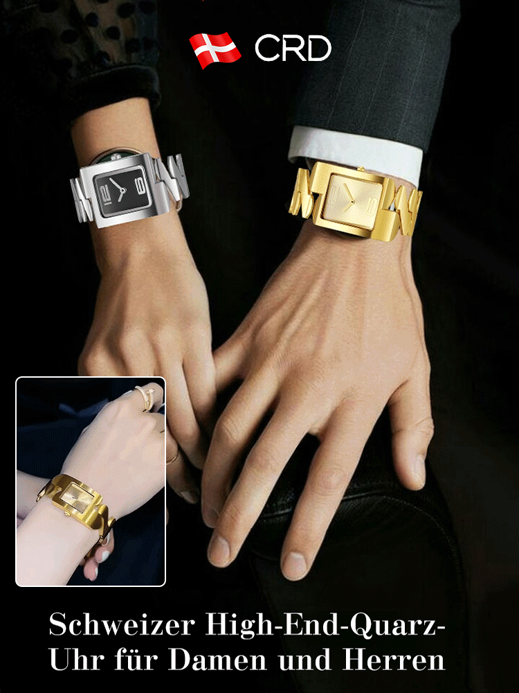 Quadratische Quarz Armbanduhr mit antiken Armbändern