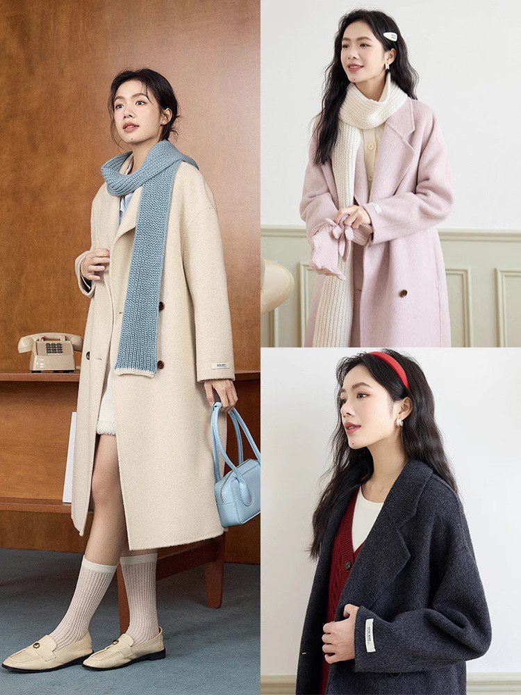 レディースキャメルヘアチェスターコート