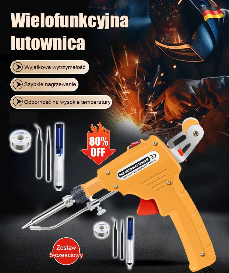 Zestaw lutownicy z podgrzewaniem wewnętrznym, 5 części.