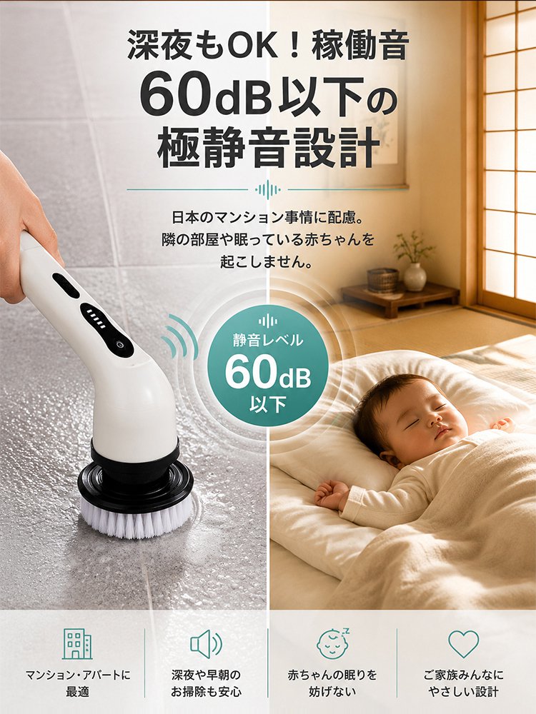 多用途コードレス電動お掃除ブラシ