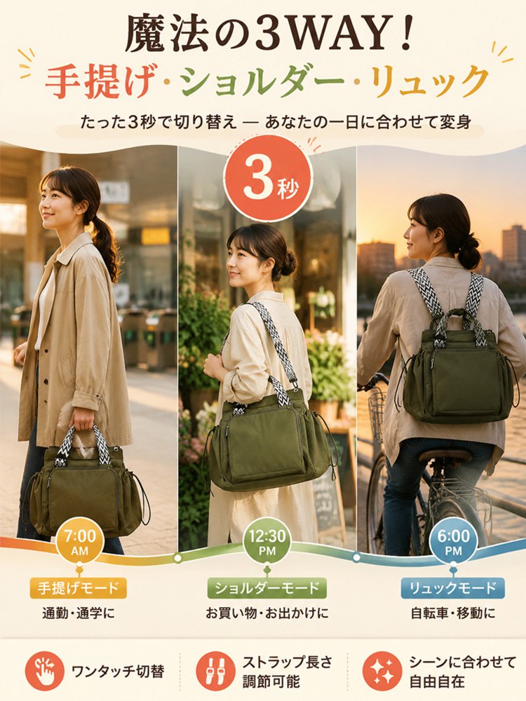 多機能旅行用収納バックパック