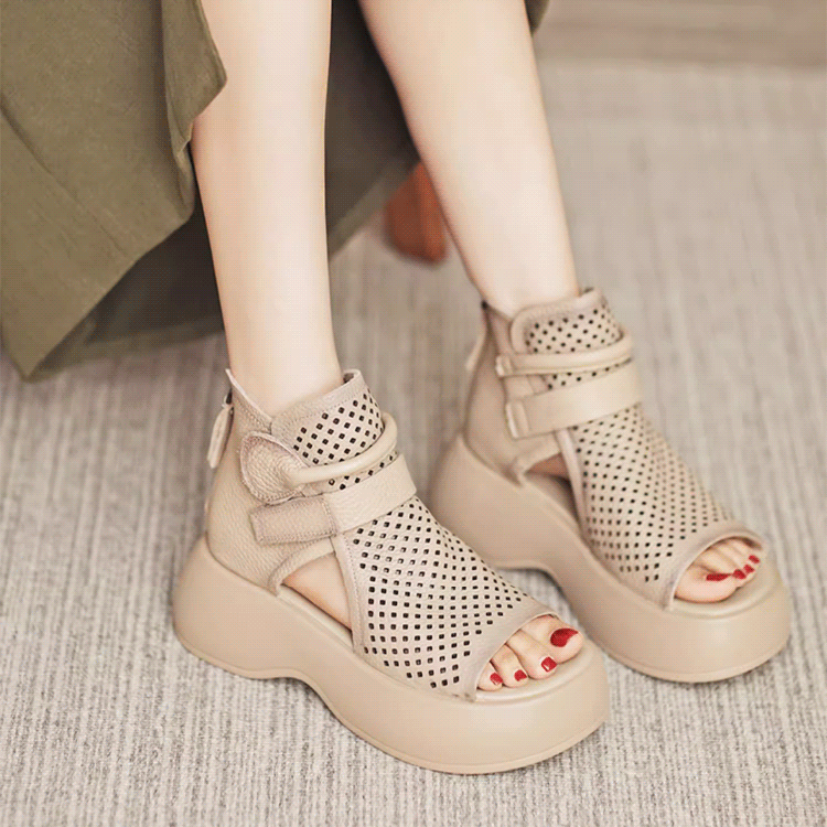 봄여름 통굽 웨지힐 샌들