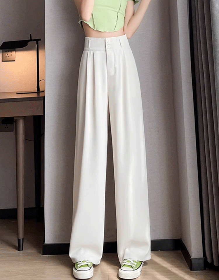 냉감 아이스 실크 와이드 팬츠