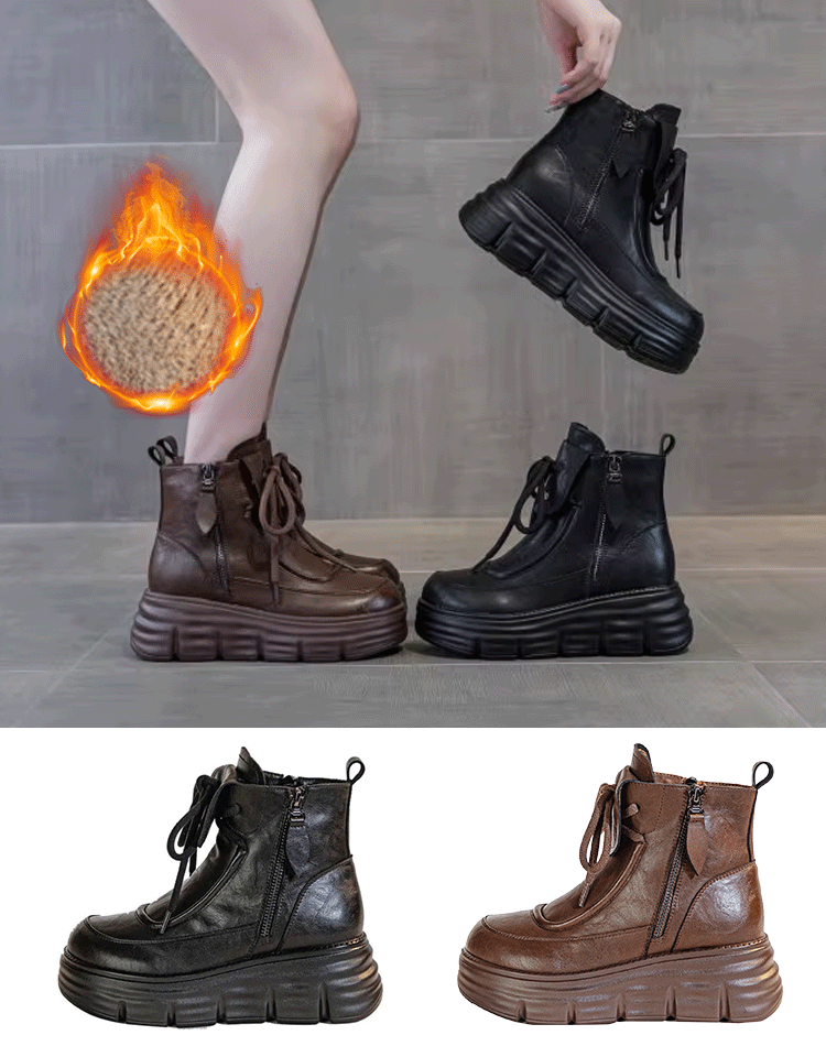 여성용 소프트 통굽 기모 숏 워커부츠