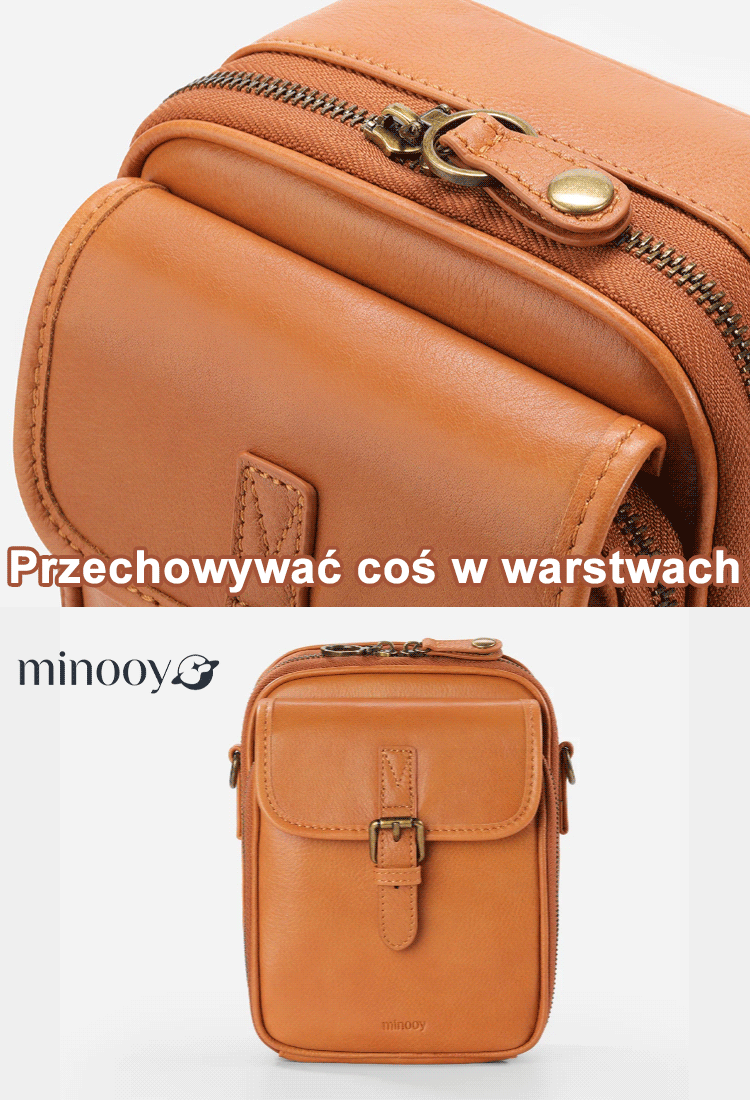 Vintage dwuwarstwowa torebka listonoszka o dużej pojemności