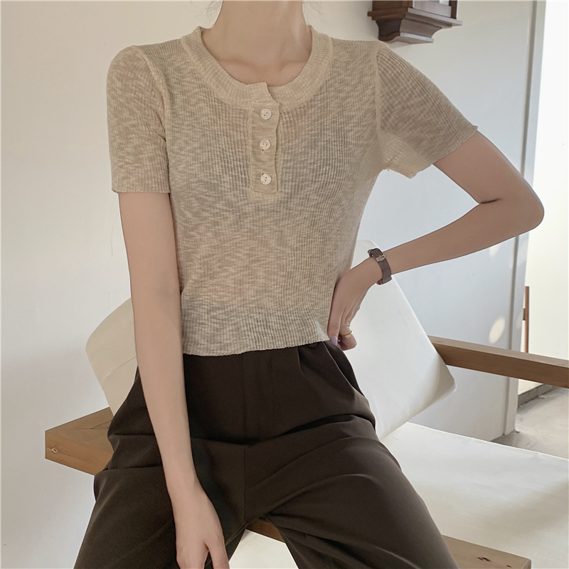 여성 봄, 여름 리넨 스웨터