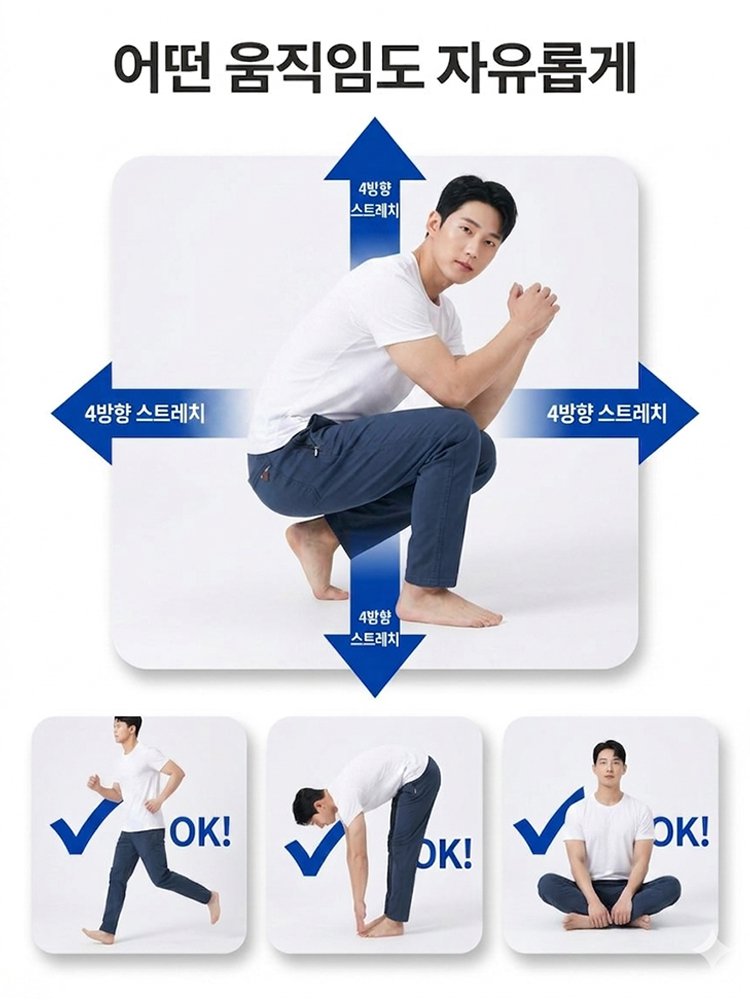 트렌디한 포켓 지퍼 캐주얼 팬츠
