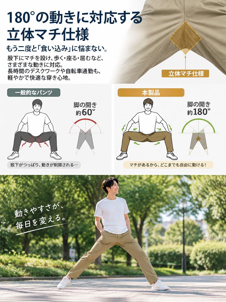 【ゆったり楽ちん】リラックステーパードカジュアルパンツ